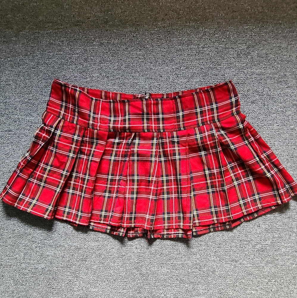 Plaid mini skirt XL